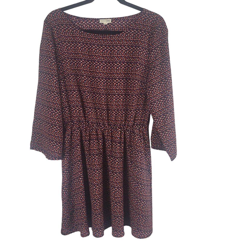 Maison Jules Mini Dress‎ L Womens Long Sleeve Lined Pullover Purple Multicolor